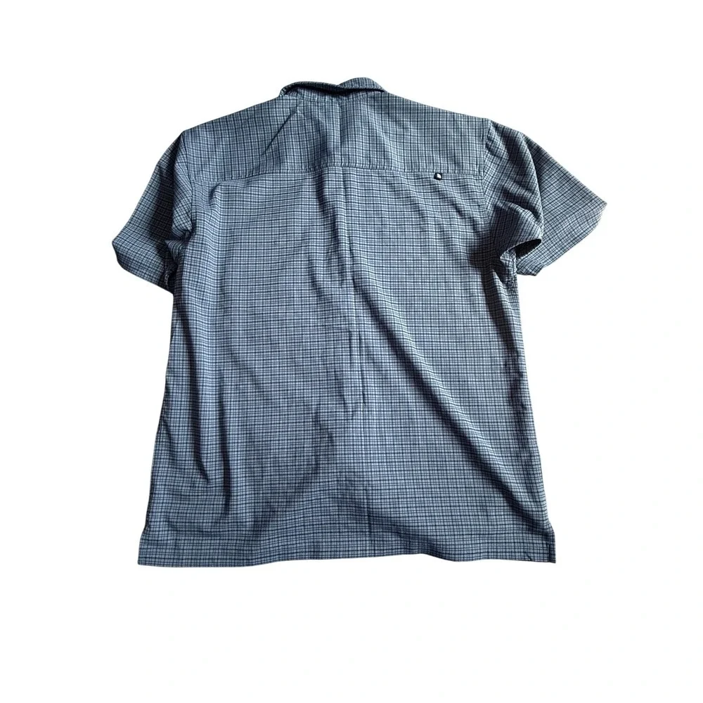 The North Face Shirt Mens XL Blue Plaid Stretch Button Up Short Sleeve Casual